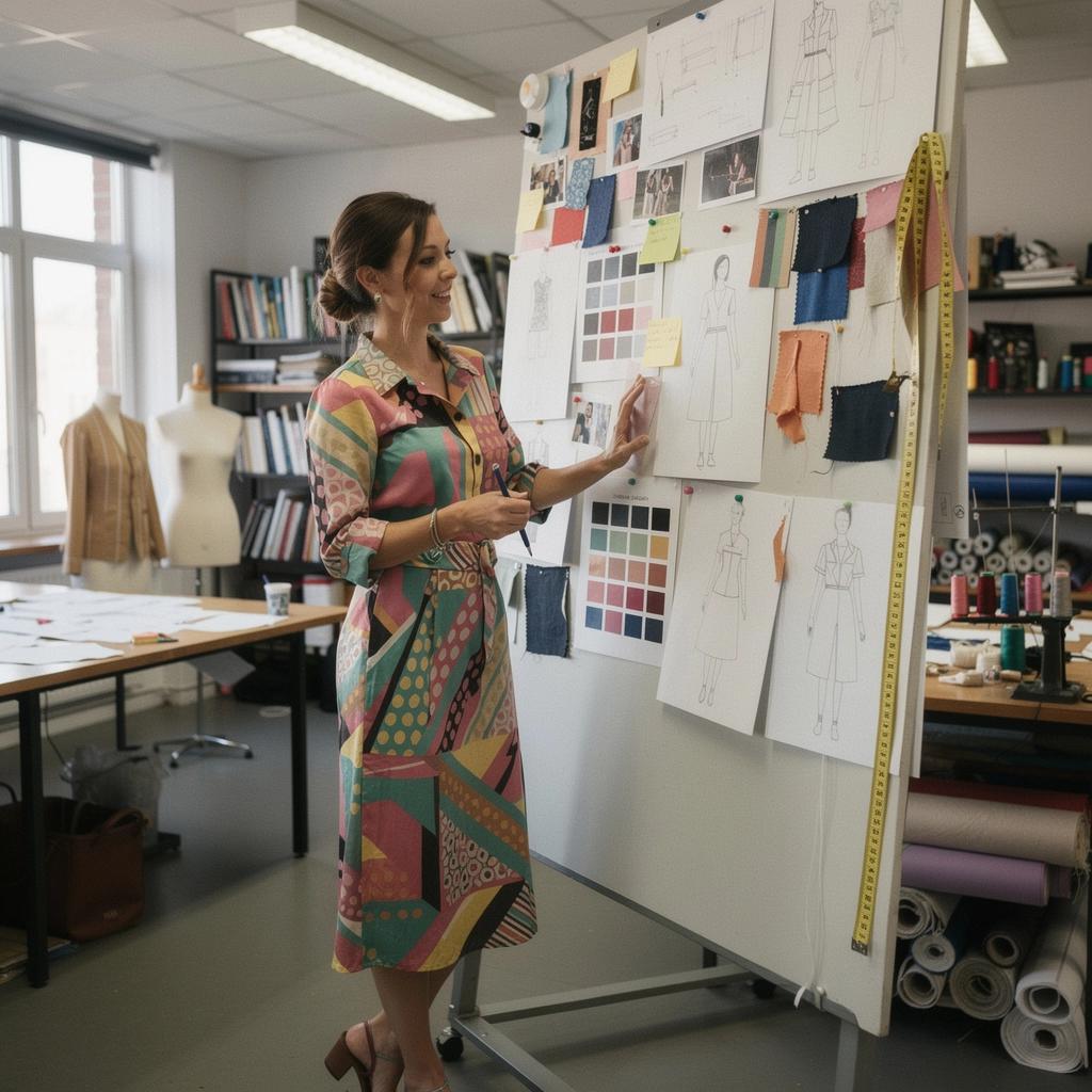 Ein Tutor erklärt die Techniken des Schnittmusters.